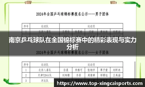 南京乒乓球队在全国锦标赛中的精彩表现与实力分析
